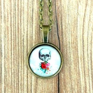 18mm Skull Pendant Necklace, Handmade, NWT, Unworn